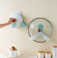 Techmanistan-Self Adhesive No Punch Wall Mounted Pot Lid Holder