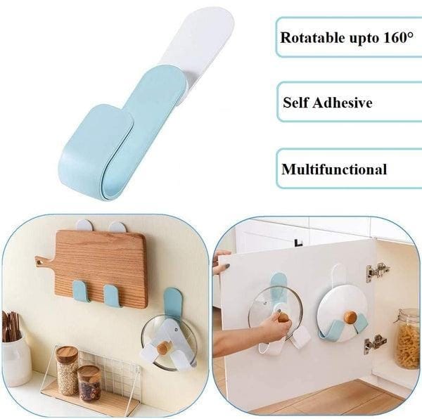 Techmanistan-Self Adhesive No Punch Wall Mounted Pot Lid Holder